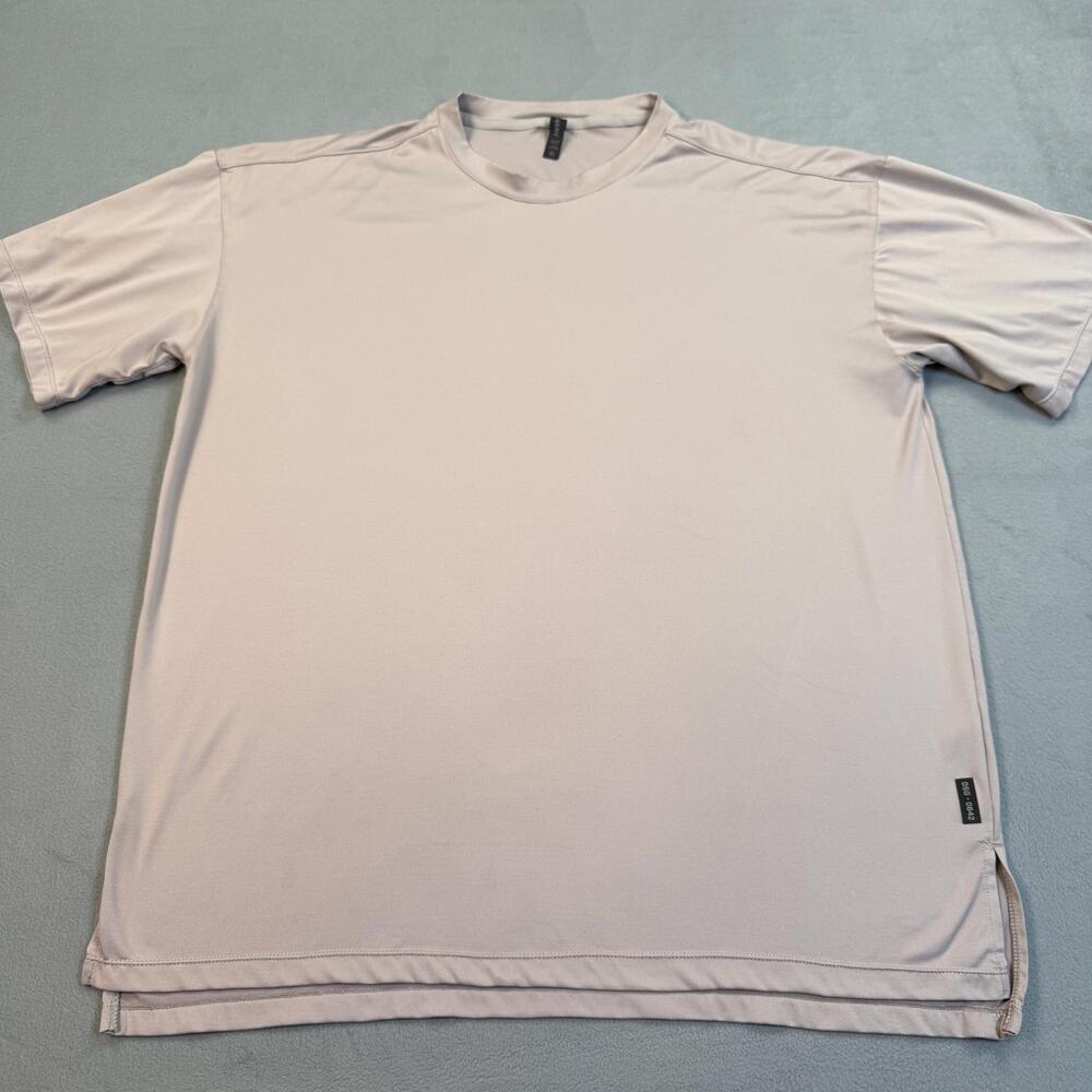 ASRV Shirt Mens XL Beige Short Sleeve Performance Athletic Training Tee DSG-0642